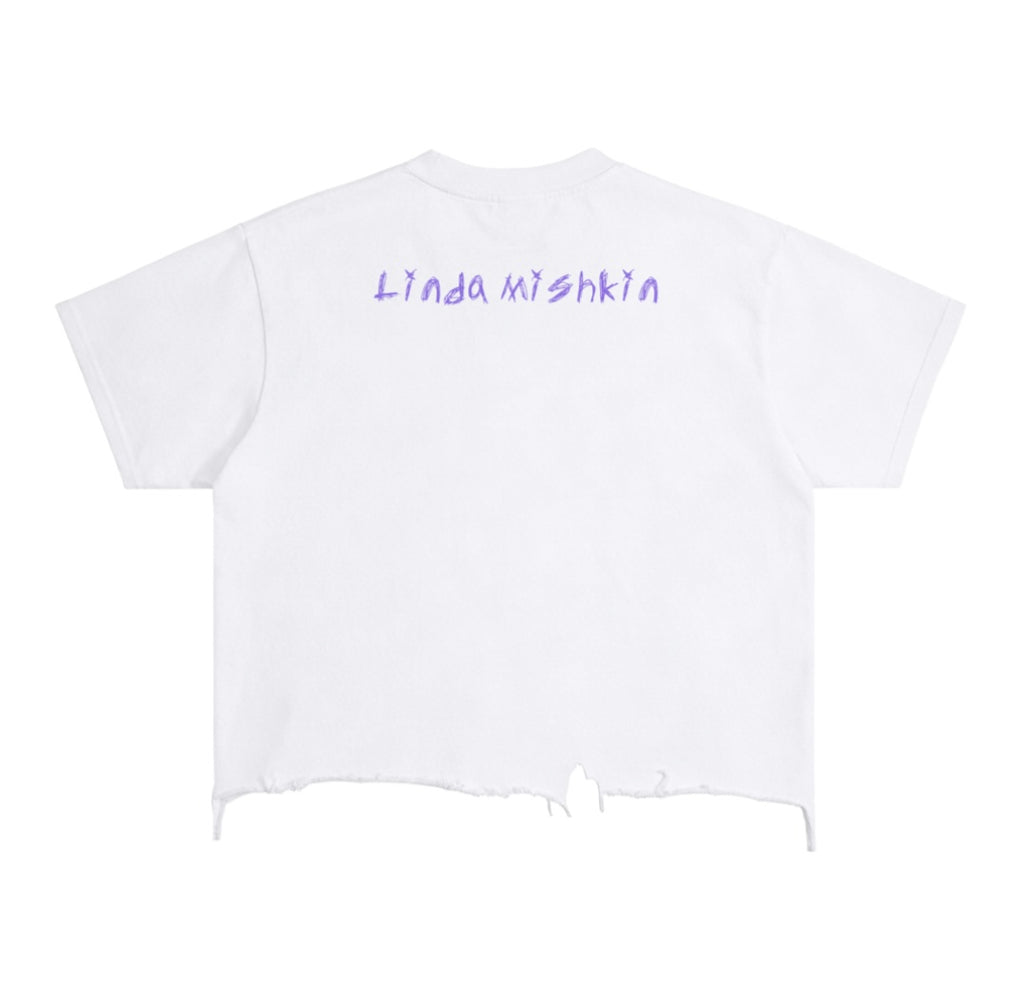 Linda Mishkin Boxy Distressed Hem T-Shirt
