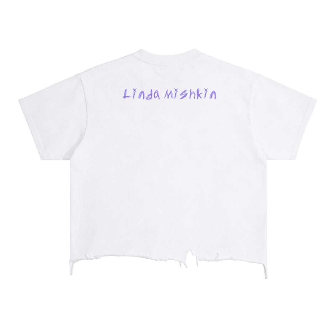 Linda Mishkin Boxy Distressed Hem T-Shirt