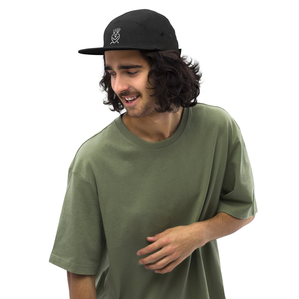 Michelle Mishkin Embroided 5 Panel Cap Black & White
