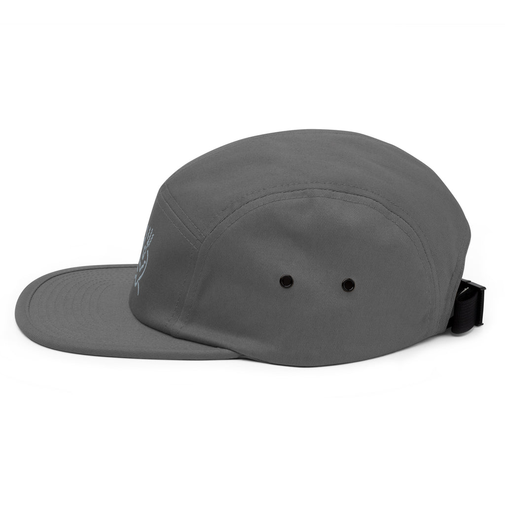 Embroided 5 Panel Cap Grey
