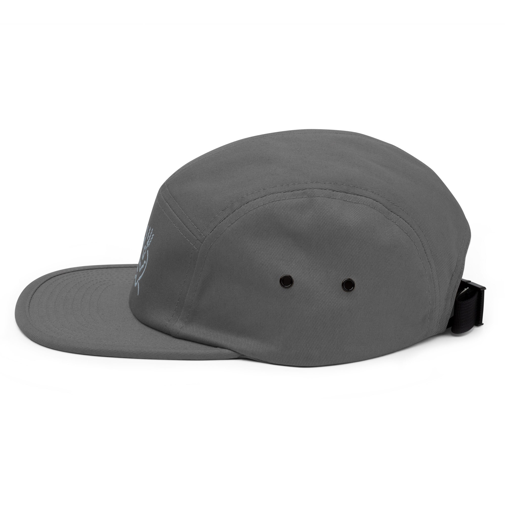 Embroided 5 Panel Cap Grey