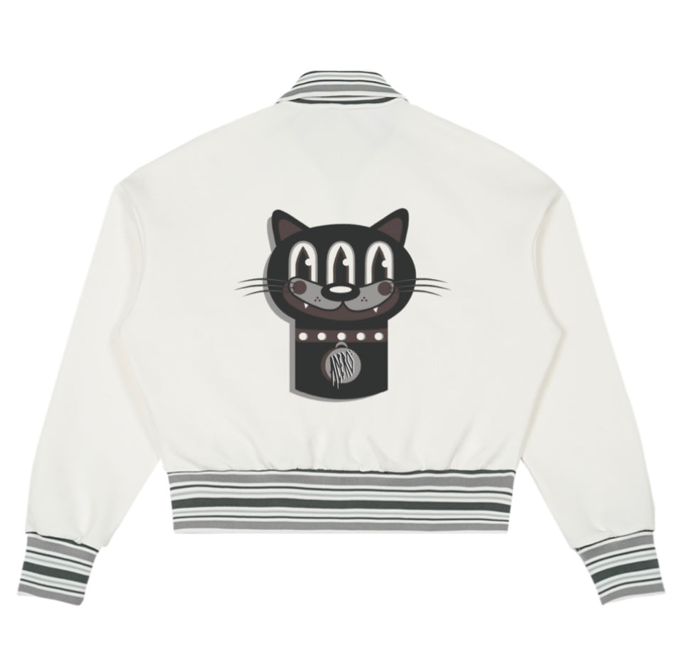 Andreina Acero Striped Rib Collar Zip Jacket