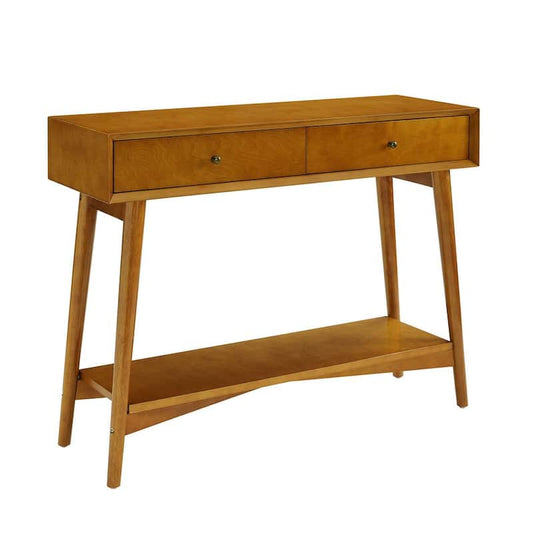 Landon 42 in. Acorn Rectangle Wood Console Table with Drawers