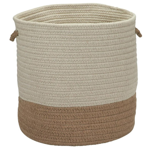 Sunbrella Caroline Round Indoor/Outdoor Basket Alpaca 11 in. x 11 in. x 7 in.