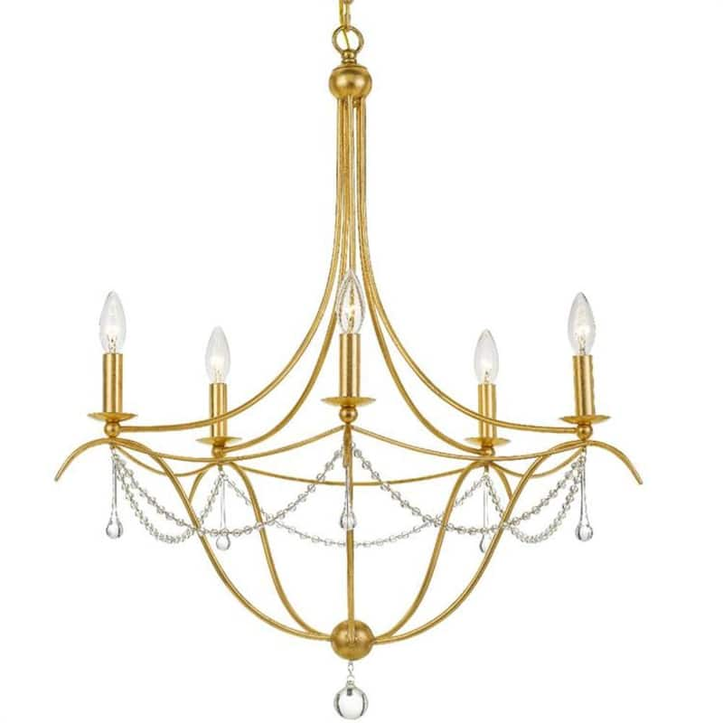 Metro 5-Light Antique Gold Standard Chandelier