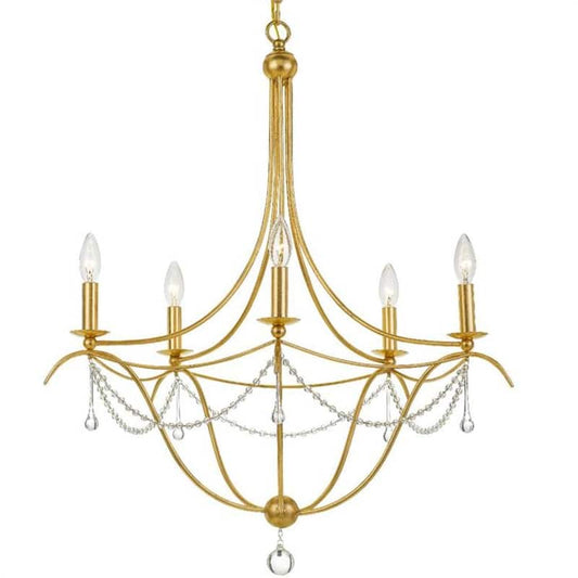 Metro 5-Light Antique Gold Standard Chandelier