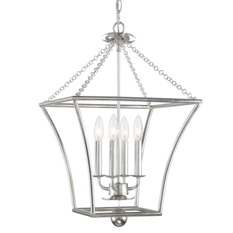 Broche 4-Light Antique Silver Chandelier