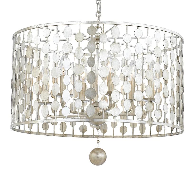 Layla 6-Light Antique Silver Chandelier