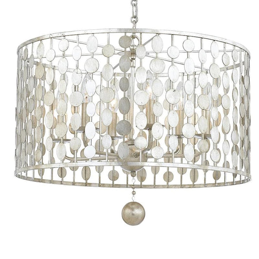 Layla 6-Light Antique Silver Chandelier