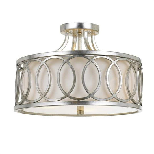 Graham 15 in 3-Light Antique Silver Flush Mount