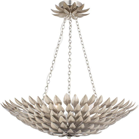 Broche 6-Light Antique Silver Pendant Chandelier