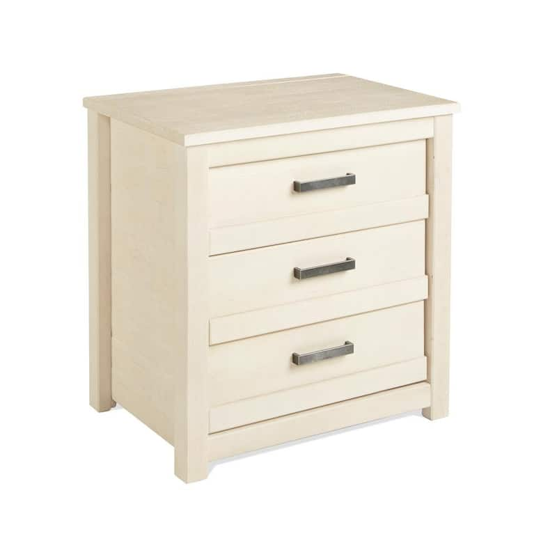 Carmel 3-Drawer Antique White Nightstand