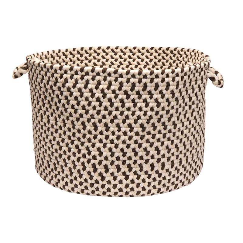 Dogwood 14 in. x 14 in. x 10 in. Bark Round Wool-Blend Basket