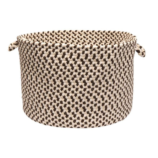 Dogwood 18 in. x 18 in. x 12 in. Bark Round Wool-Blend Basket