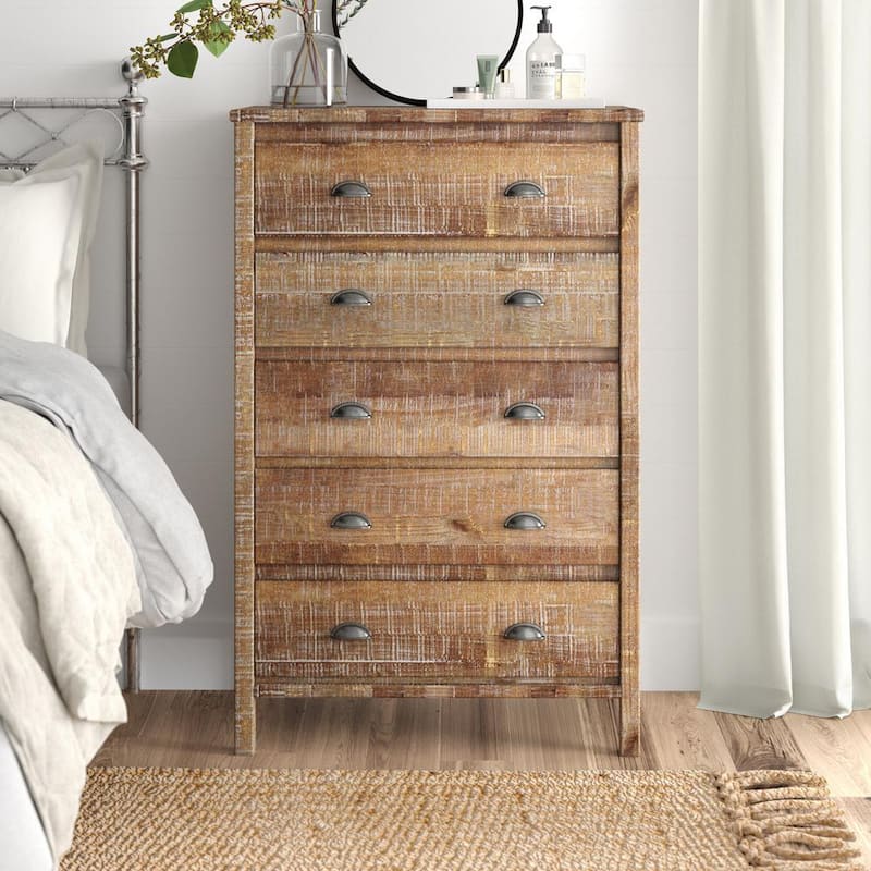 Baja 5-Drawer Barnwood Chest of Drawers