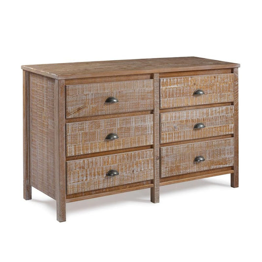 Baja 6 Drawer Barnwood Dresser 33.6H x 51W x 18.5D