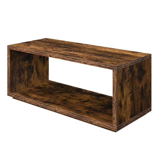 Northfield 42 in. x 18 in. Barnwood Rectangular Wood Coffee Table with Shelf