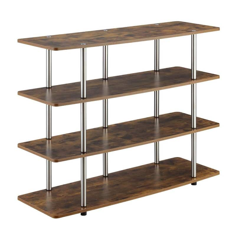 Designs2Go 47.25 in. Barnwood XL Highboy TV Stand fits TVs up to 50 in. with 4-Shelves