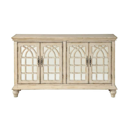 Baskill French Cream 60 in. Credenza with Four Doors