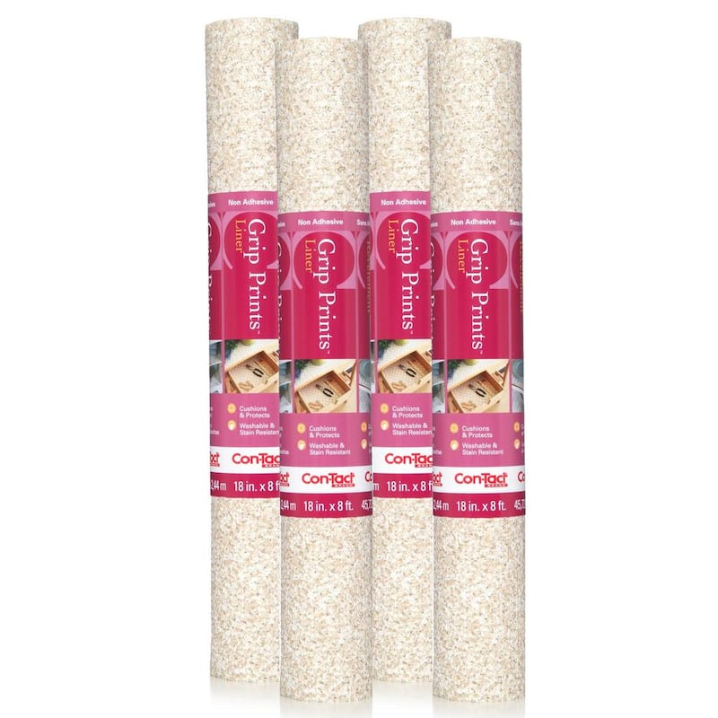 Grip Prints Beige and White Granite 18 in. x 8 ft. Non-Adhesive Shelf and Drawer Liner (4-Rolls)