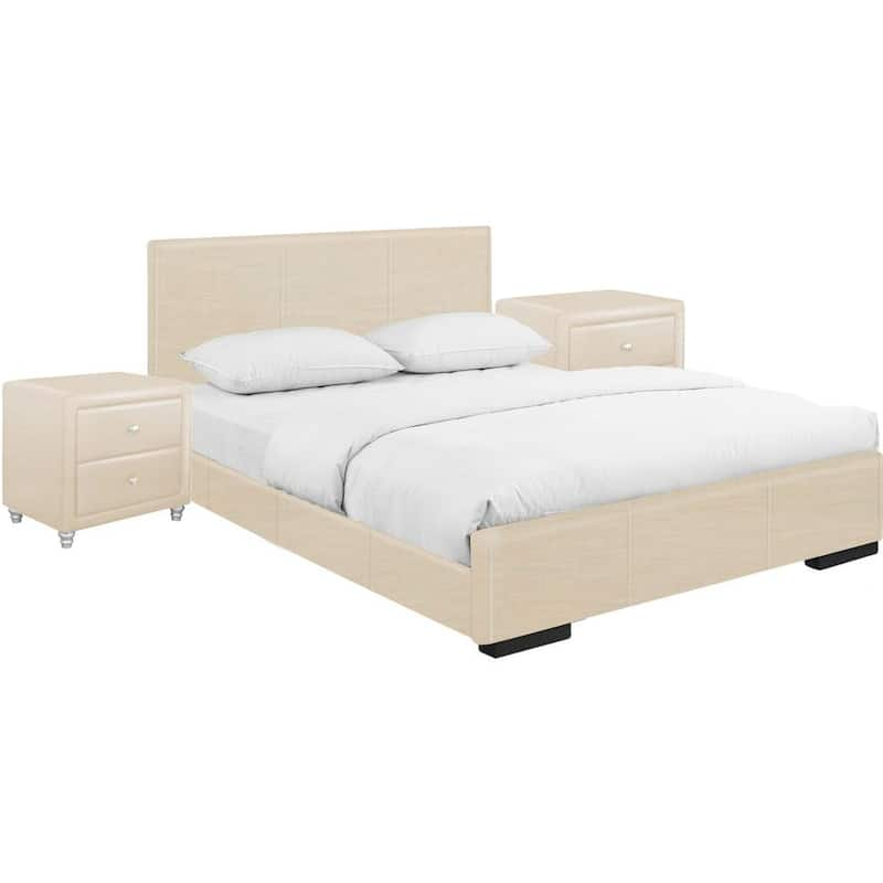 Hindes 3-Piece Beige Queen Bedroom Set