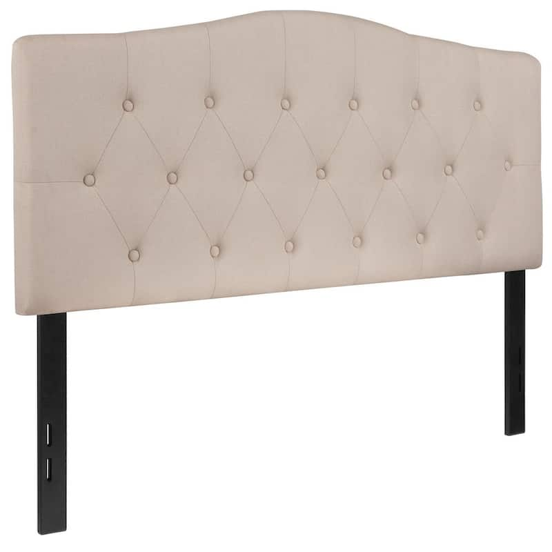 Beige Full Headboard Panel Design