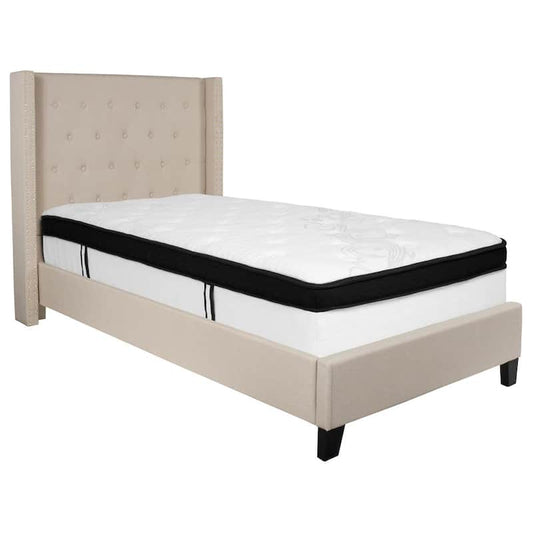 Beige Twin Bed Set