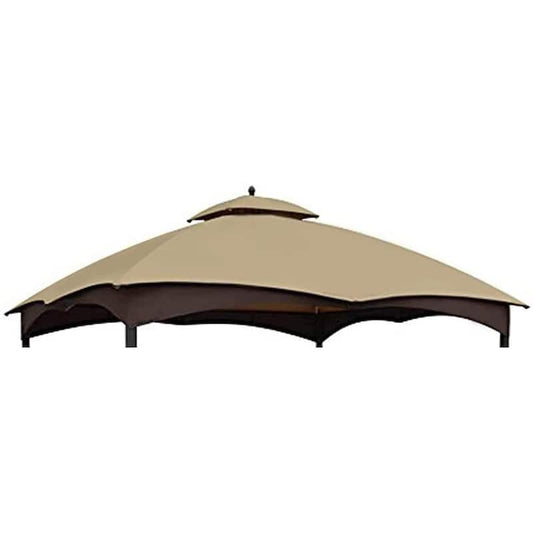 Patio 10 ft. x 12 ft. Polyester Fabric Replacement Canopy Roof Khaki