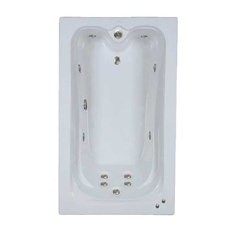 Premier 60 in. Acrylic Reversible Drain Rectangular Alcove Whirlpool Bathtub in Biscuit