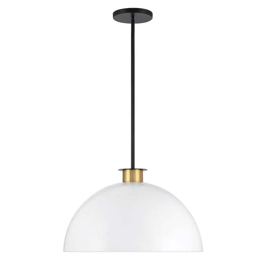 Gigi 1-Light Black + Aged Brass Pendant