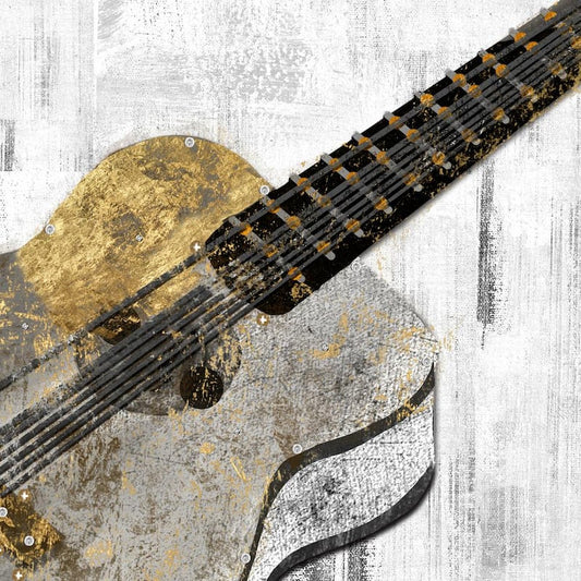 Multimedia Acoustic Guitar Print Mixed Media Wall Art