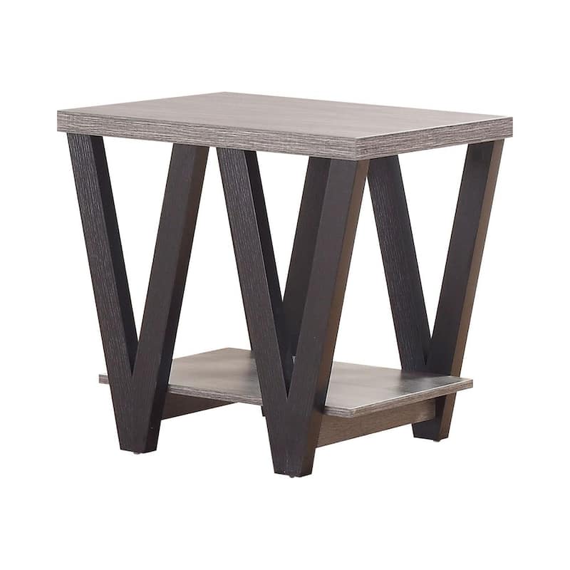 Angled Leg End Table Black and Grey