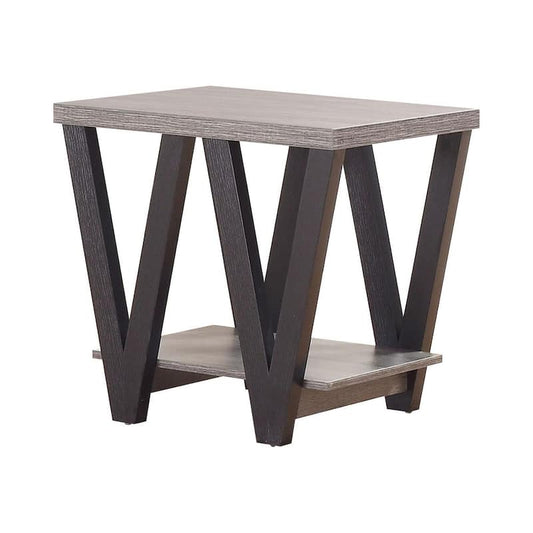 Angled Leg End Table Black and Grey