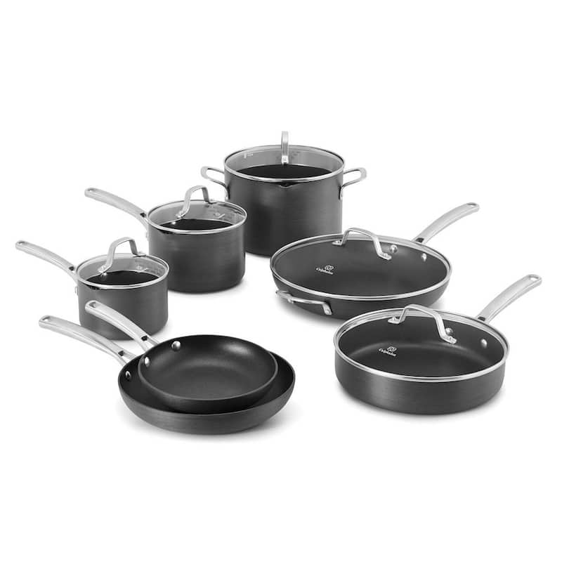 Classic 12-Piece Hard-Anodized Aluminum Nonstick Cookware Set in Black