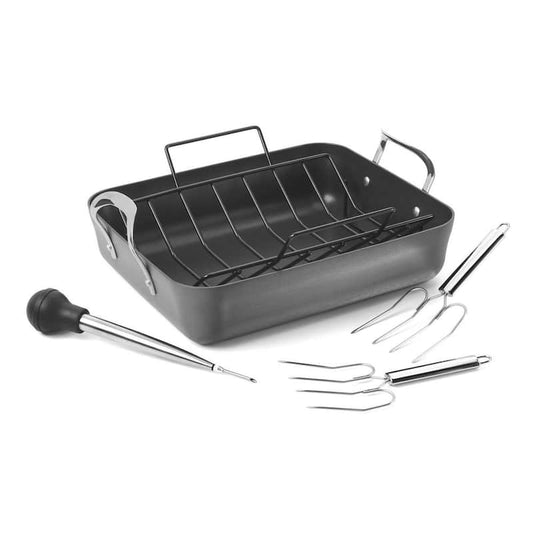 Contemporary 16 in. Nonstick Roaster and Rack