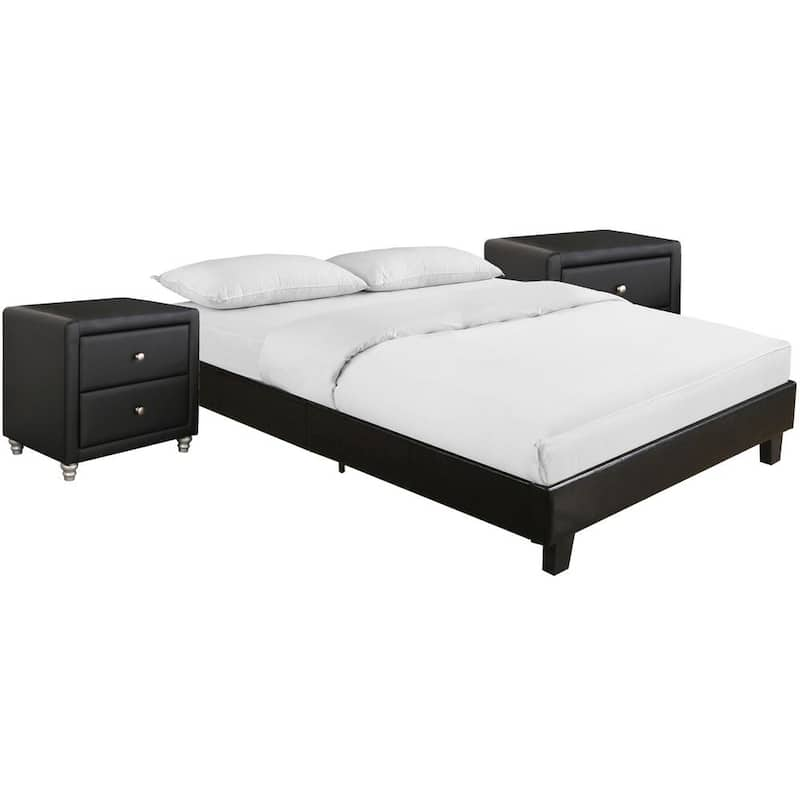 Acton 3-Piece Black King Platform Bedroom Set