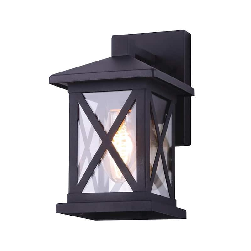 Elm 1-Light Black Outdoor Wall Light Sconce