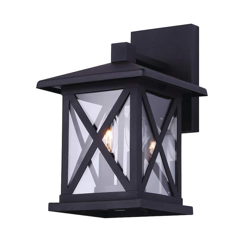 Elm 2-Light Black Outdoor Wall Light Sconce