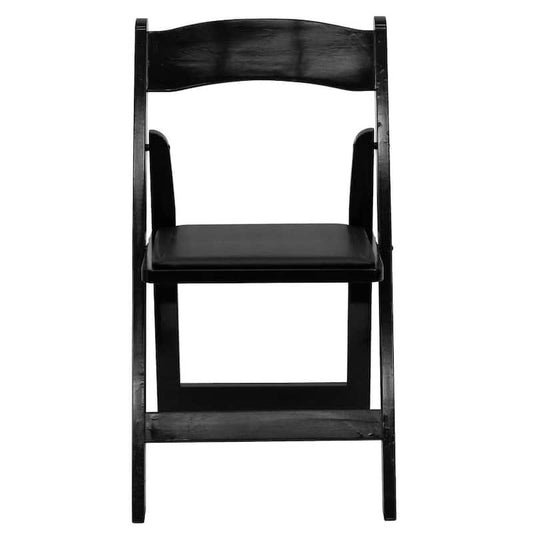 Black Wood Folding Chair (2-Pack)