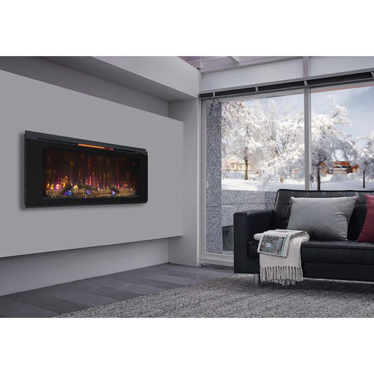 Helen 48 in. Wall-Mount Electric Fireplace in Black