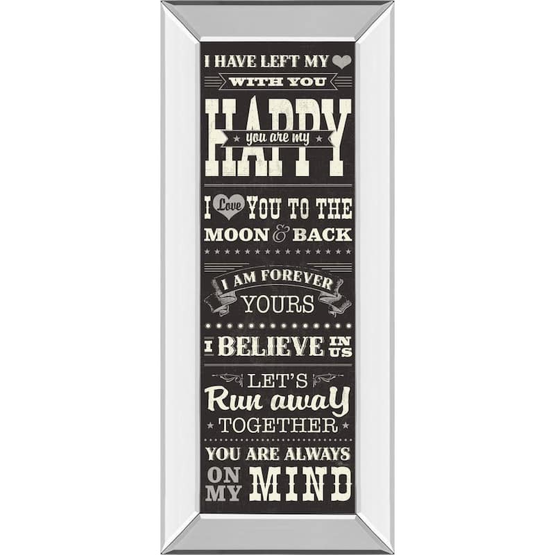 L-O-V-E IlBy Pela Studio Mirror Framed Print Wall Art 18 in. x 42 in.