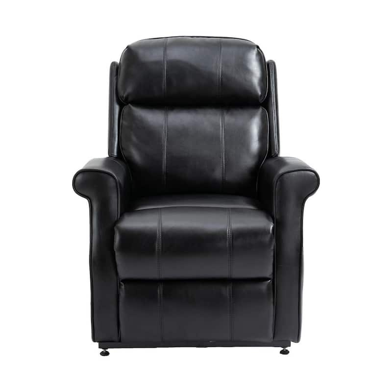 Black 38 in. W Faux Leather Elderly Power Lift Recliner