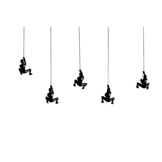 Climbing Man Black Wall Art (5-Pack)