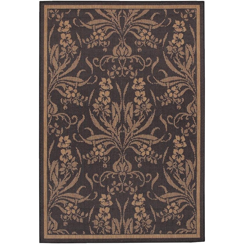 Recife Garden Cottage Black-Cocoa 5 ft. 3 in. x 7 ft. 6 in. Indoor/Outdoor Area Rug