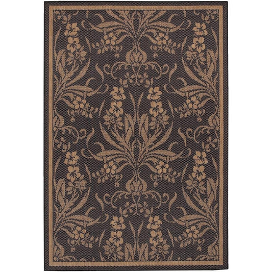 Recife Garden Cottage Black-Cocoa 5 ft. 3 in. x 7 ft. 6 in. Indoor/Outdoor Area Rug