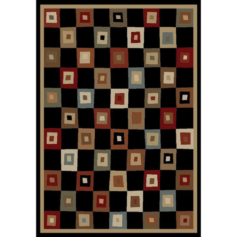 Soho Village Square Black 5 ft. x 7 ft. Area Rug