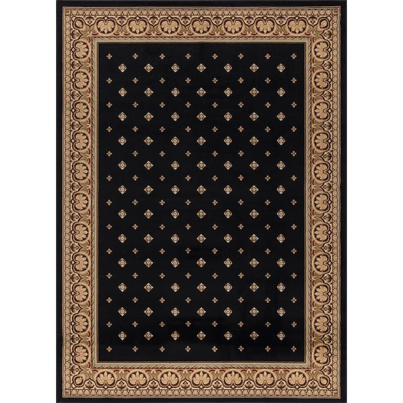 Ankara Pin Dot Black 4 ft. x 5 ft. Area Rug