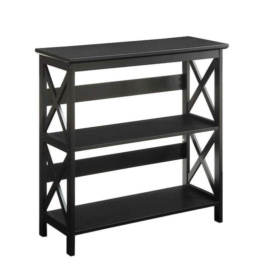 Oxford Black 3 Tier Bookcase