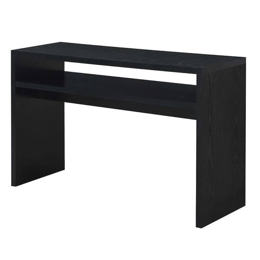 Northfield 48 in. Black Standard Height Rectangular Particle Board Top Console Table with Shelf