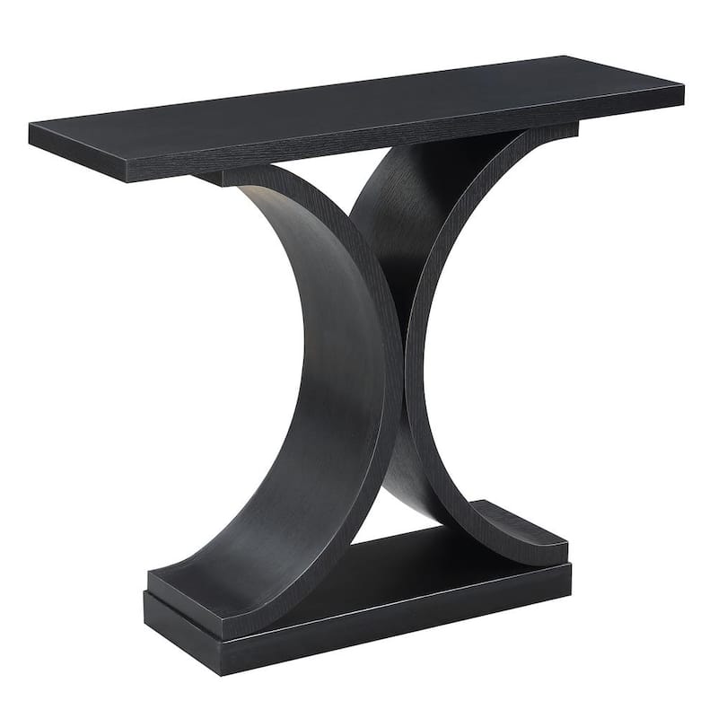 Newport 36 in. Black Standard Rectangle Composite Console Table